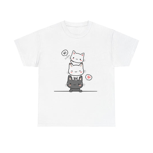 Cute Cat Unisex Heavy Cotton Tee