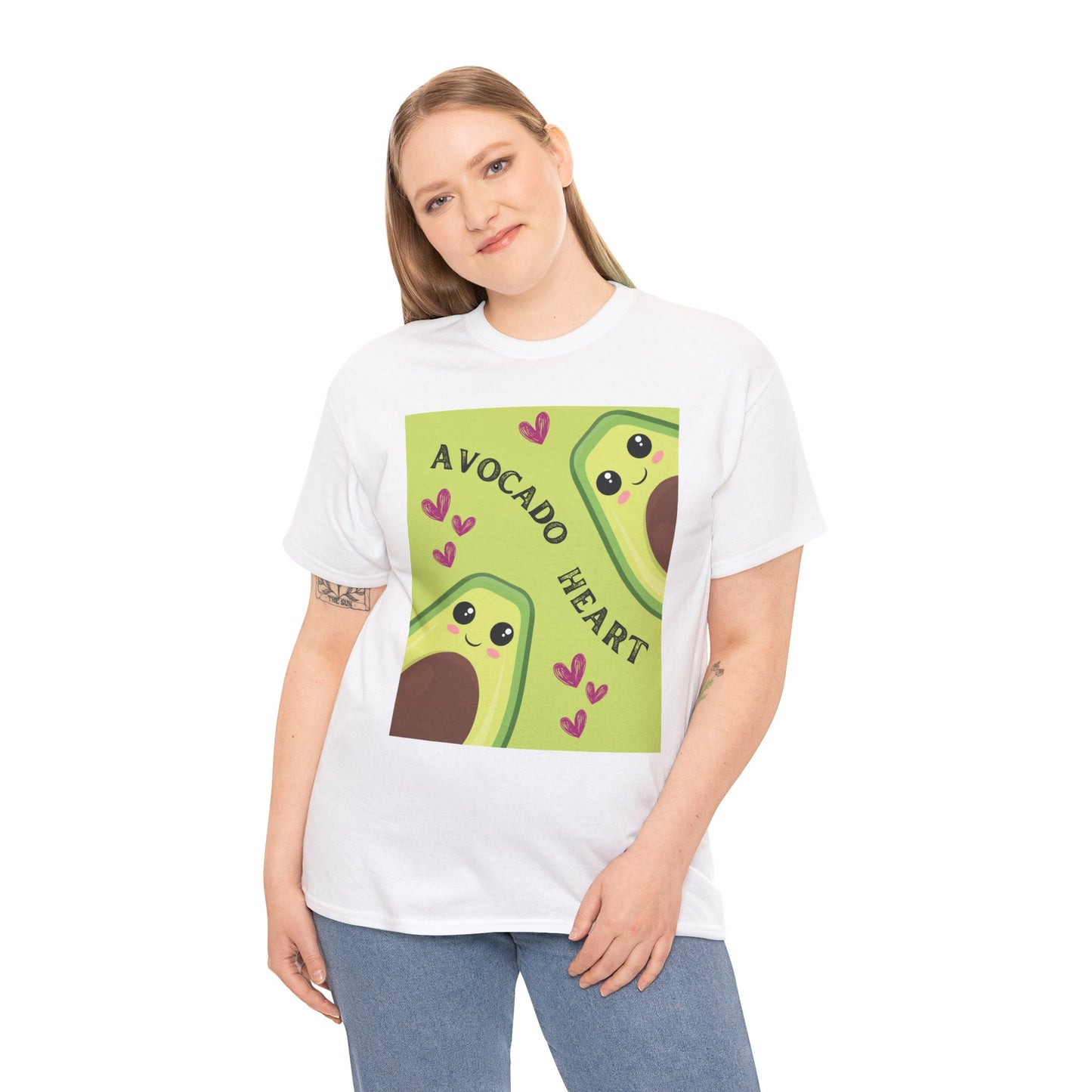 Avocado Heart Unisex Heavy Cotton Tee